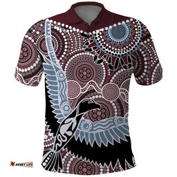 Aboriginal Pattern Bird Polo Shirt TS04
