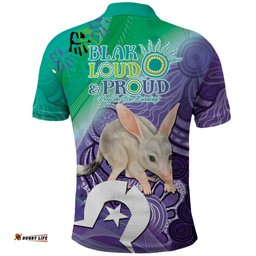 Vivid Bilby NAIDOC 2024 Polo Shirt Macrotis Aboriginal Art Style