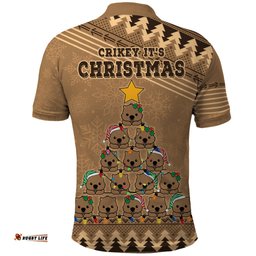 Wombat Christmas Tree Polo Shirt Australia Merry Xmas Simple Style