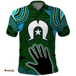 Torres Strait Islands Mix Aboriginal Pattern Polo Shirt TS04