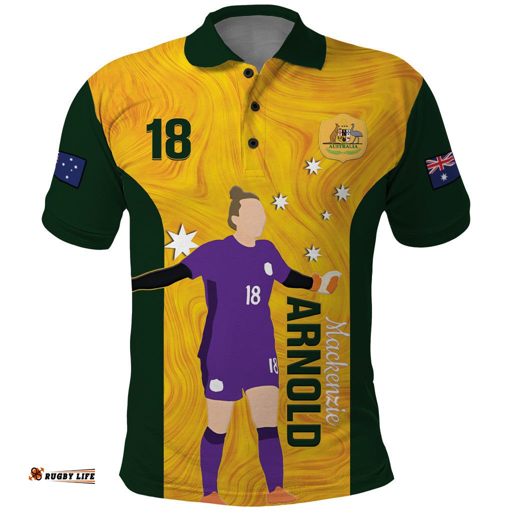 Australia Soccer Polo Shirt Arnold Matildas Gold Version
