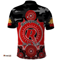 Melbourne Renegades ANZAC 2024 Polo Shirt Lest We Forget Poppy Mix Camouflage