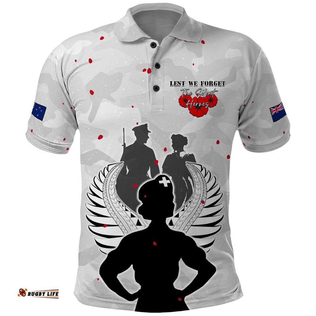 New Zealand ANZAC Day Polo Shirt For The Nurse Lest We Forget
