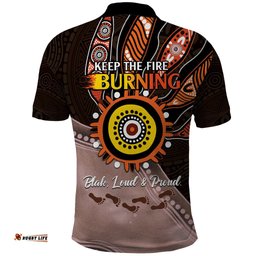 Fire Burning Together NAIDOC 2024 Polo Shirt Indigenous Art