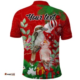 Personalised Kookaburra Lover Polo Shirt Australia Merry Christmas Aboriginal Red Style