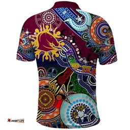 Personalised Broncos NAIDOC Week 2024 Polo Shirt Australia Aboriginal Dot Painting