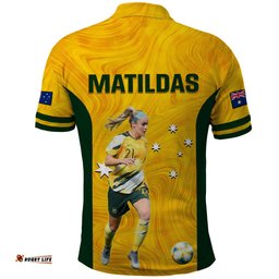 Australia Soccer Polo Shirt Ellie Carpenter Matildas Gold Version