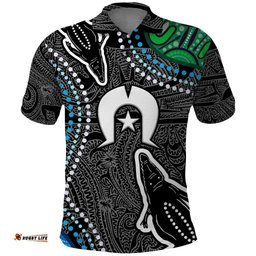 Torres Strait Islands Mix Crocodine Aboriginal Pattern Polo Shirt TS04