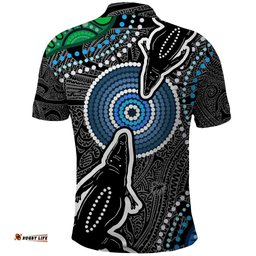 Torres Strait Islands Mix Crocodine Aboriginal Pattern Polo Shirt TS04
