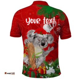 Personalised Koala Lover Polo Shirt Australia Koalaty Merry Christmas Aboriginal