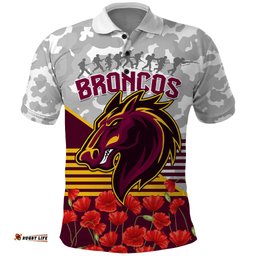 Broncos Rugby ANZAC Day 2024 Polo Shirt Camouflage Style