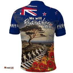 New Zealand ANZAC Day Polo Shirt The Lonesome Pine With Soldier Fern
