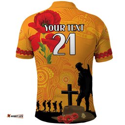 Australia Wallabies Rugby ANZAC Custom Polo Shirt Gallipoli Soldier With Aboriginal Dots Art