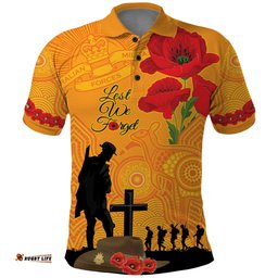 Australia Wallabies Rugby ANZAC Custom Polo Shirt Gallipoli Soldier With Aboriginal Dots Art