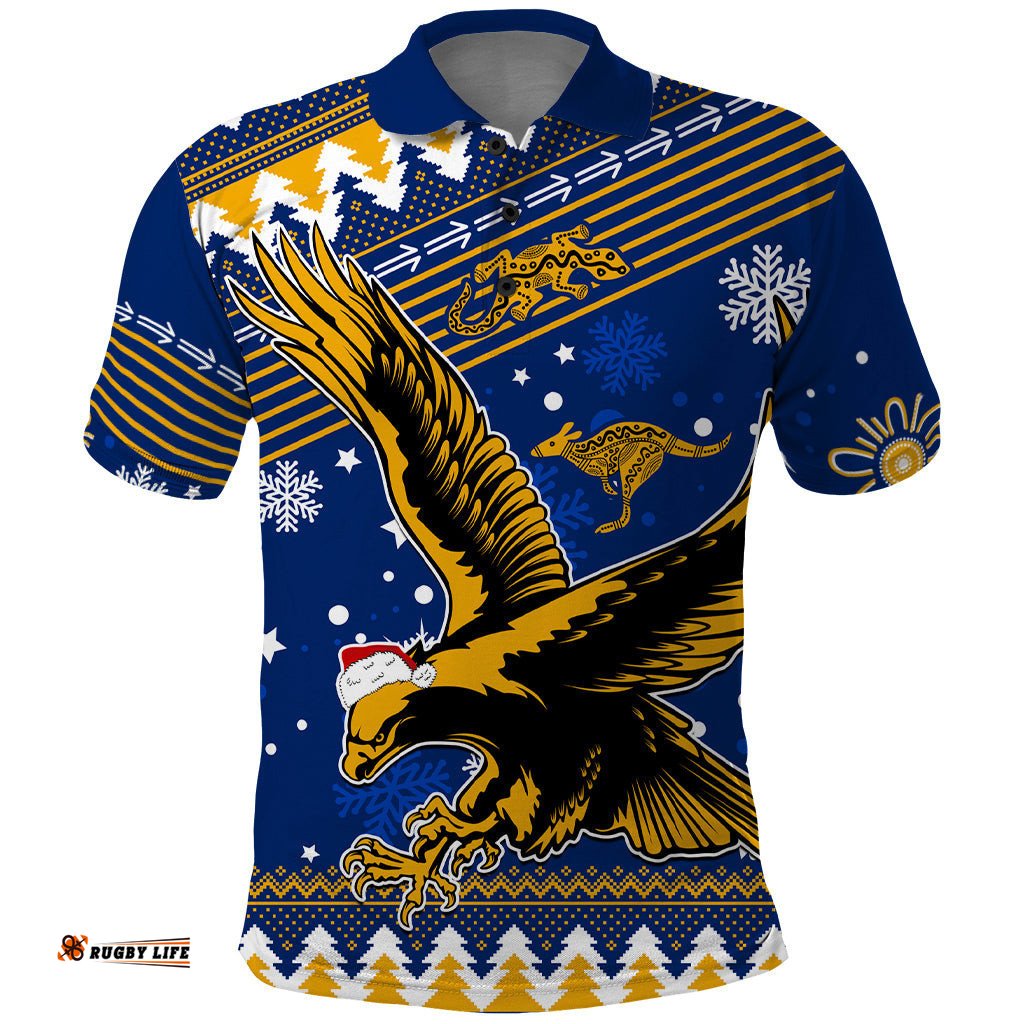 Custom Eagles Football Polo Shirt Christmas Vibe 2023