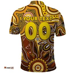 Personalised Hawks NAIDOC Week 2024 Polo Shirt Aussie Aboriginal Art
