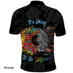 Australia Aboriginal Polo Shirt Autism It's Okay To Be Different