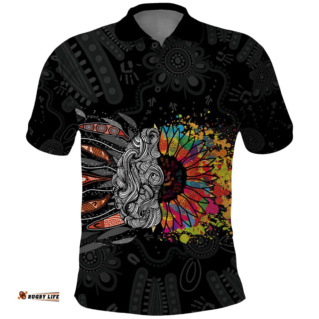 Australia Aboriginal Polo Shirt Autism It's Okay To Be Different