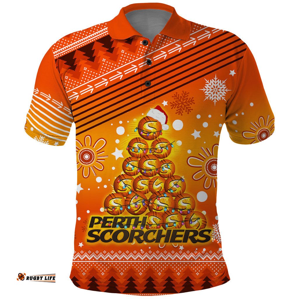 Custom Scorchers BBL Polo Shirt Christmas Vibe 2023
