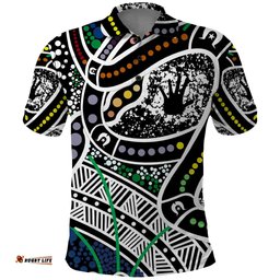 Aboriginal Lizzard Pattern Dot Art Polo Shirt TS04