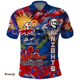 Personalised Australia Rugby Knights ANZAC Polo Shirt Newcastle Scratch Style