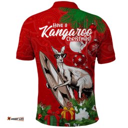 Kangaroo Lover Polo Shirt Australia Merry Christmas Aboriginal