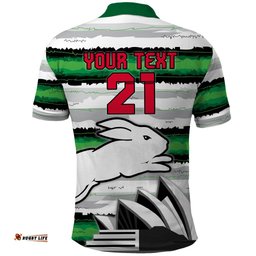 NRL Rabittohs Australia Day Custom Polo Shirt Sydney Opera House Glory Glory