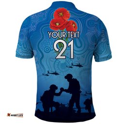 Custom Bulldogs Rugby ANZAC Polo Shirt The Military Soldiers with Aboriginal Style