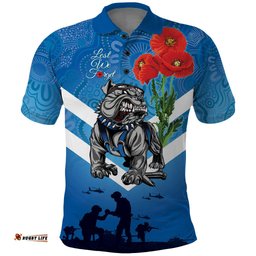 Custom Bulldogs Rugby ANZAC Polo Shirt The Military Soldiers with Aboriginal Style