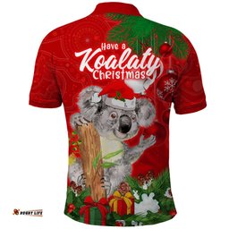 Koala Lover Polo Shirt Australia Merry Christmas Aboriginal