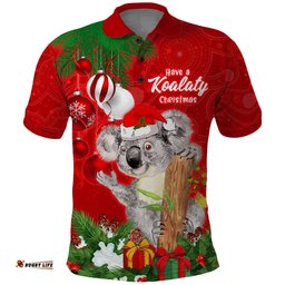 Koala Lover Polo Shirt Australia Merry Christmas Aboriginal