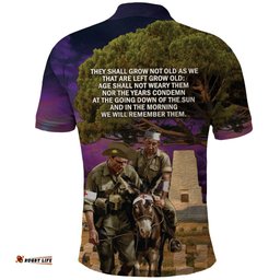 Australia ANZAC Day Polo Shirt Lonesome Pine Australian Army With Donkey