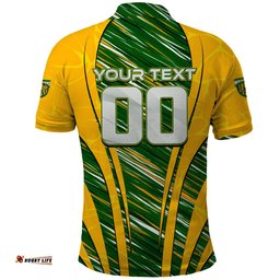 Personalised Australia Matildas Polo Shirt Abstract Line
