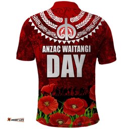 New Zealand ANZAC Waitangi Day Polo Shirt Hei Tiki and Soldier