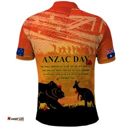 Australia ANZAC Day Polo Shirt Koala and Kangaroo Respect Aboriginal Pattern