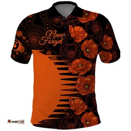 Scorchers Cricket Never Forget Custom Polo Shirt ANZAC Day with Poppy Aboriginal