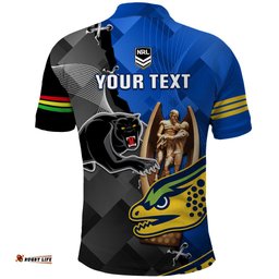 Personalised Panthers And Eels Polo Shirt Sporty Version
