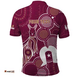 NAIDOC Week Polo Shirt QLD Maroons Kangaroo