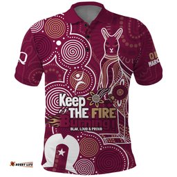 NAIDOC Week Polo Shirt QLD Maroons Kangaroo