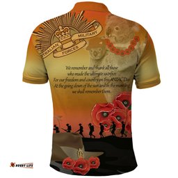 Australia Koala Soldier Style Polo Shirt Last Post Lest We Forget
