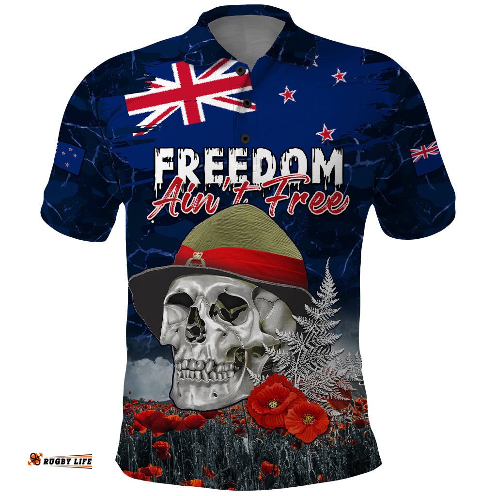New Zealand ANZAC Day Polo Shirt Freedom Ain't Free