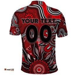 Personalised Bombers NAIDOC Week 2024 Polo Shirt Aussie Aboriginal Art