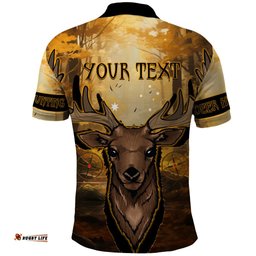 Personalised Deer Hunting Polo Shirt Forest Vibes