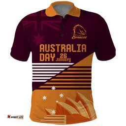 NRL Broncos Australia Day Custom Polo Shirt Sydney Opera House Style