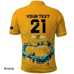 Matildas Til Its Done Custom Polo Shirt Australia Womens Soccer Gold Style