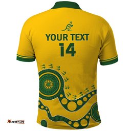 Custom Australia Rugby Polo Shirt Go Wallaroos 2024 Pacific Aboriginal Art