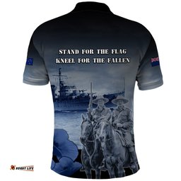New Zealand ANZAC Day Polo Shirt HMNZS Achilles We Will Remember Them