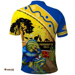 Eels Rugby ANZAC Day Polo Shirt Parra Mascot Rosemary Starry Night