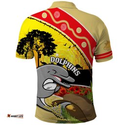 Dolphins ANZAC Day Polo Shirt Rosemary Starring Night Style