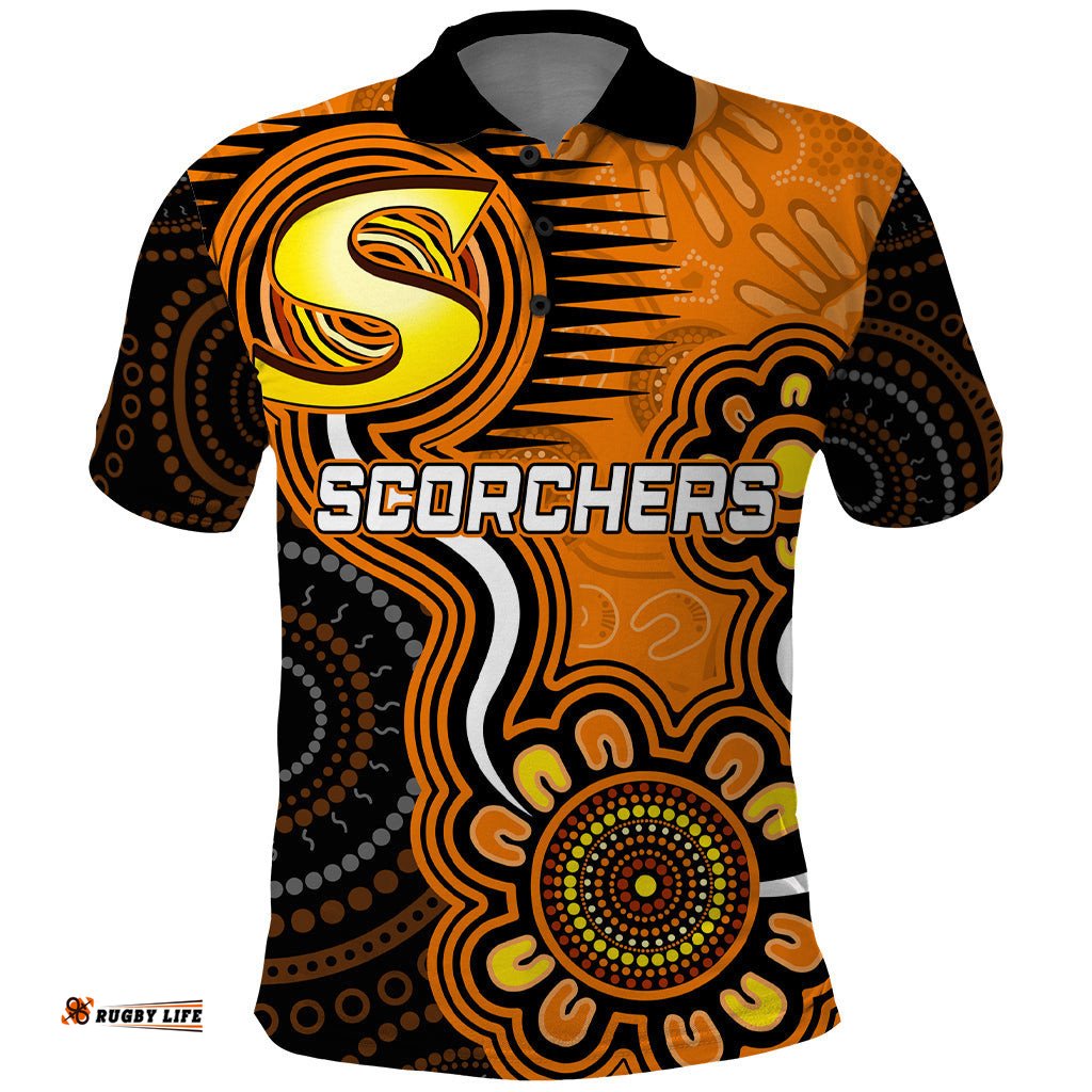Custom Scorchers Cricket Indigenous Polo Shirt Champions Fire Up